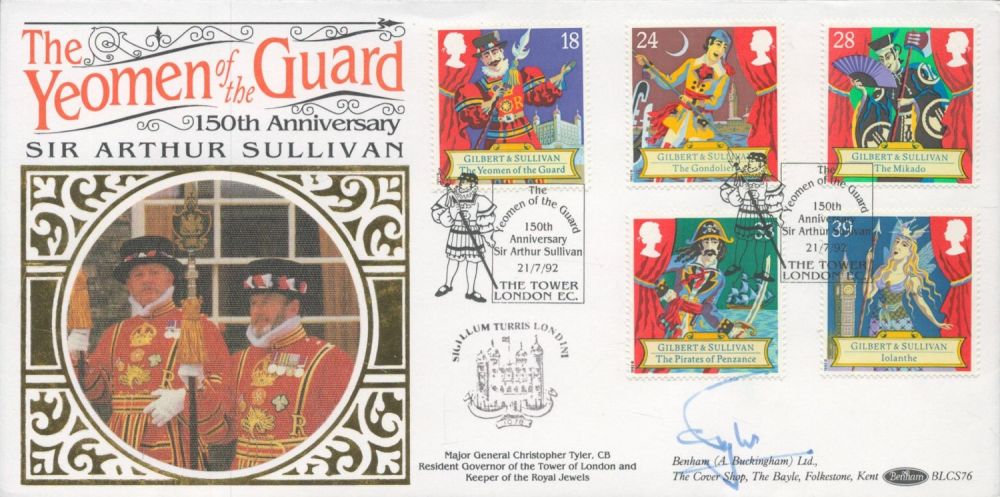 Lot 577: Mjr Gen Christopher Tyler signed Yeomen Guard FDC....