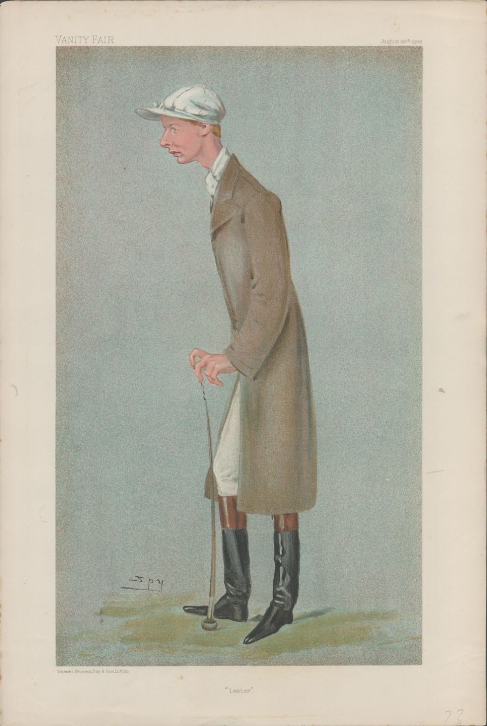 Lot 654: Vanity Fair print. Titled Lester. Subject Lester Reiff....