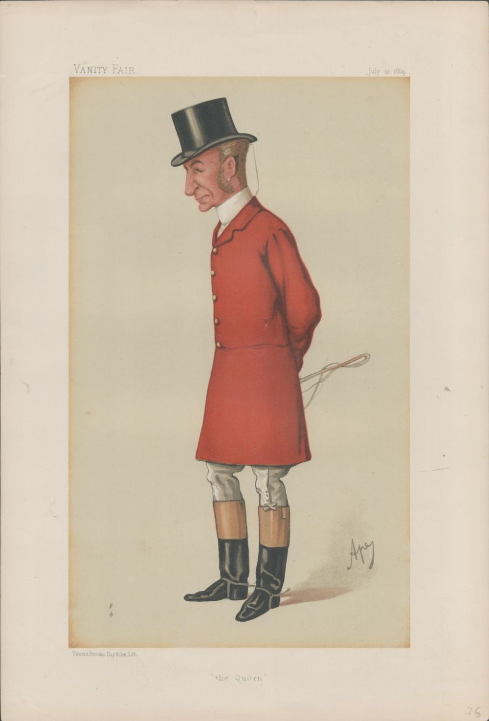 Lot 656: Vanity Fair print. Titled The Quorn. Subject Mr...