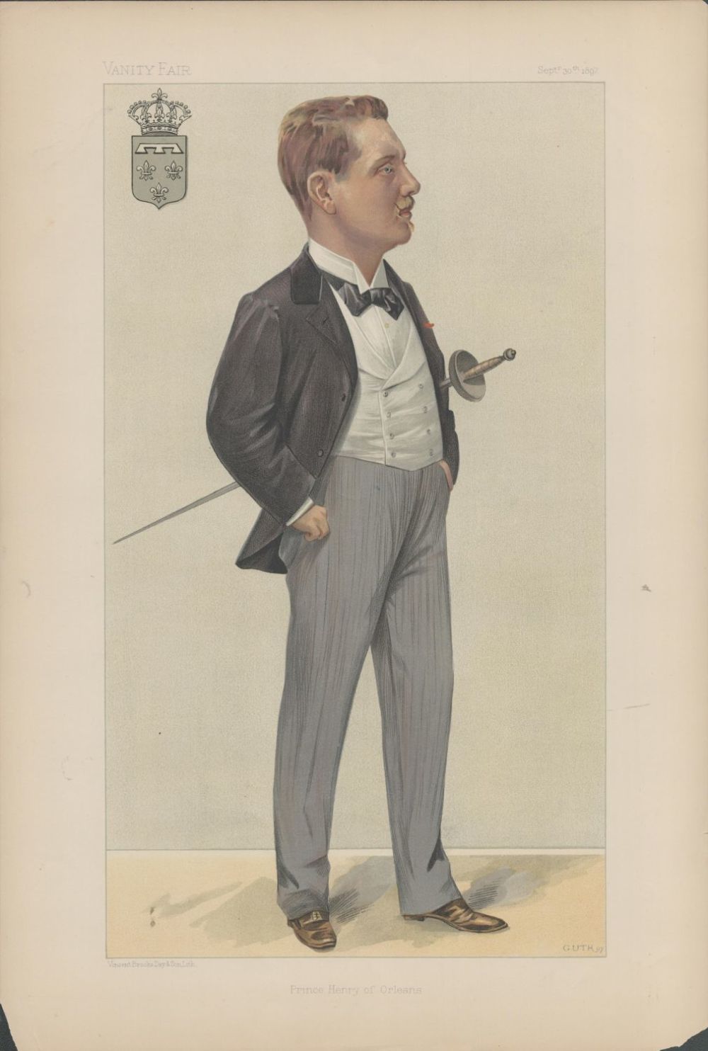 Lot 657: Vanity Fair print. Subject Prince Henry of Orleans....