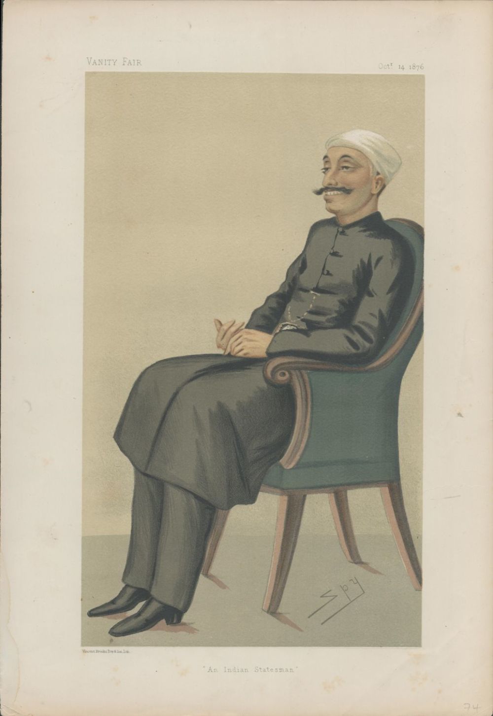 Lot 660: Vanity Fair print. Titled An Indian Statesman. Subject...