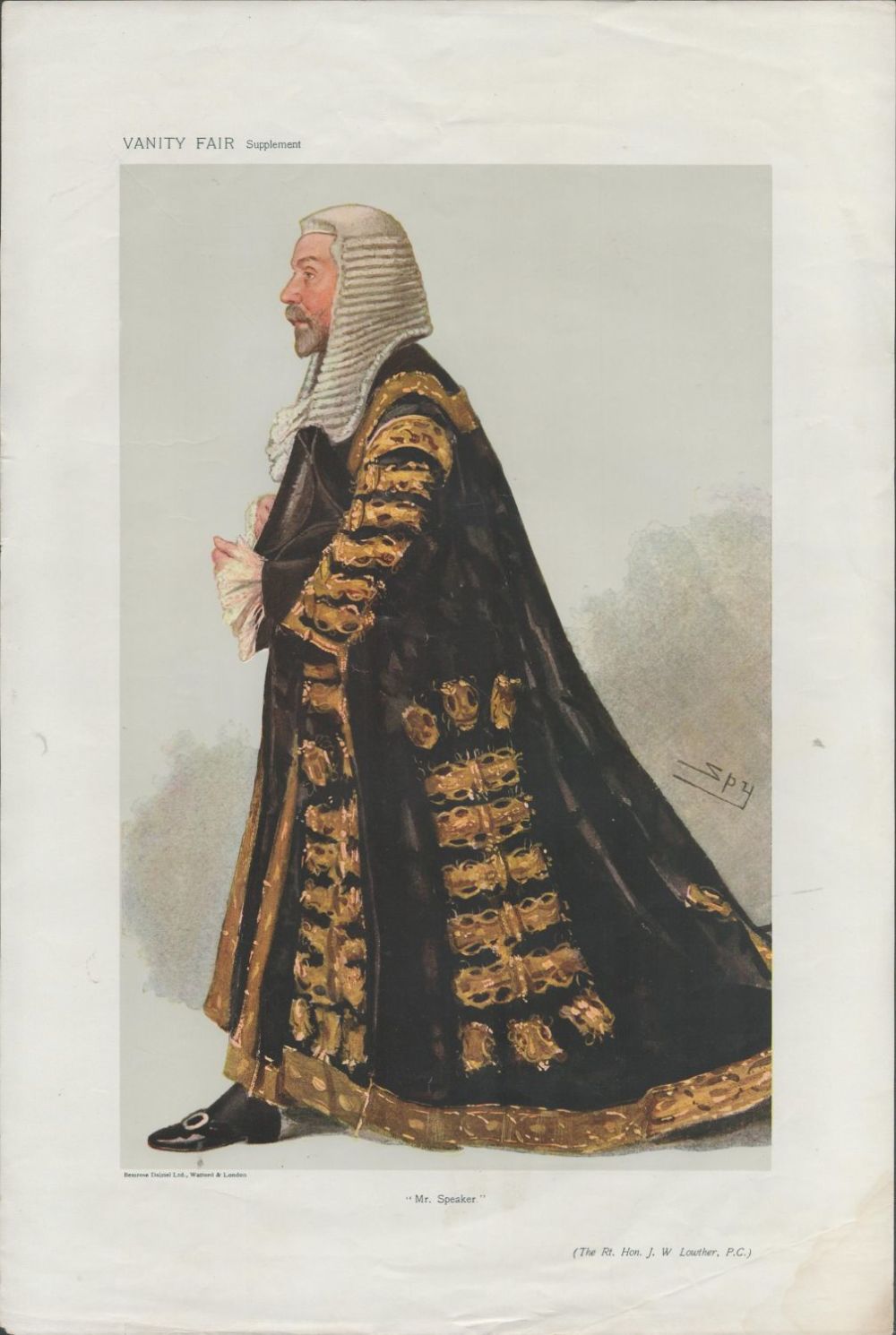 Lot 663: Vanity Fair print. Titled Mr Speaker. Subject Rt...