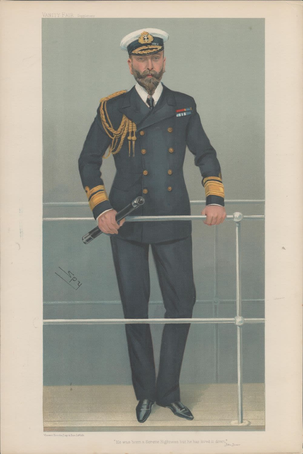 Lot 668: Vanity Fair print. Titled Serene Highness. Subject HRH...