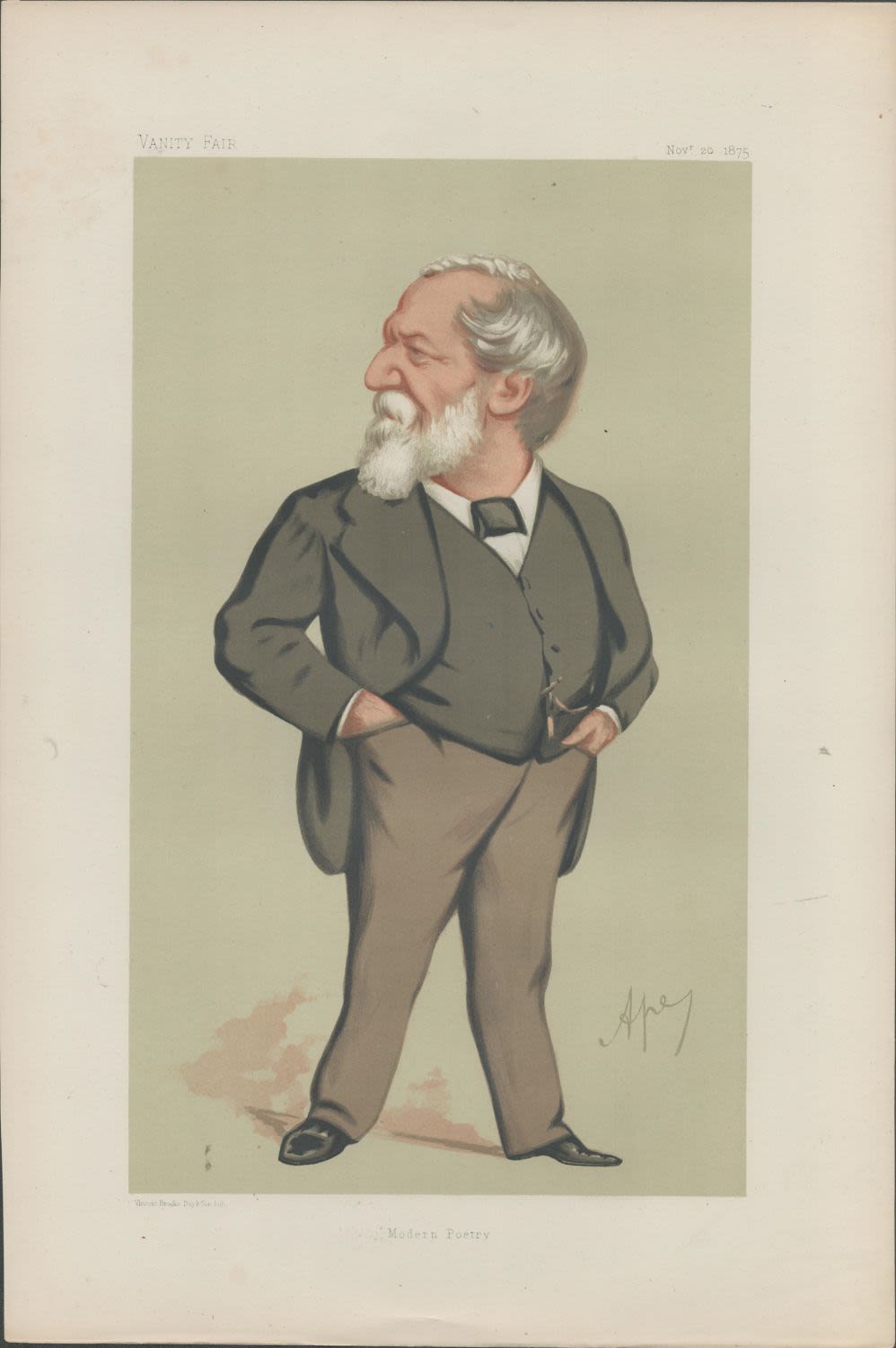 Lot 674: Vanity Fair print. Titled Modern Poetry. Subject Mr...