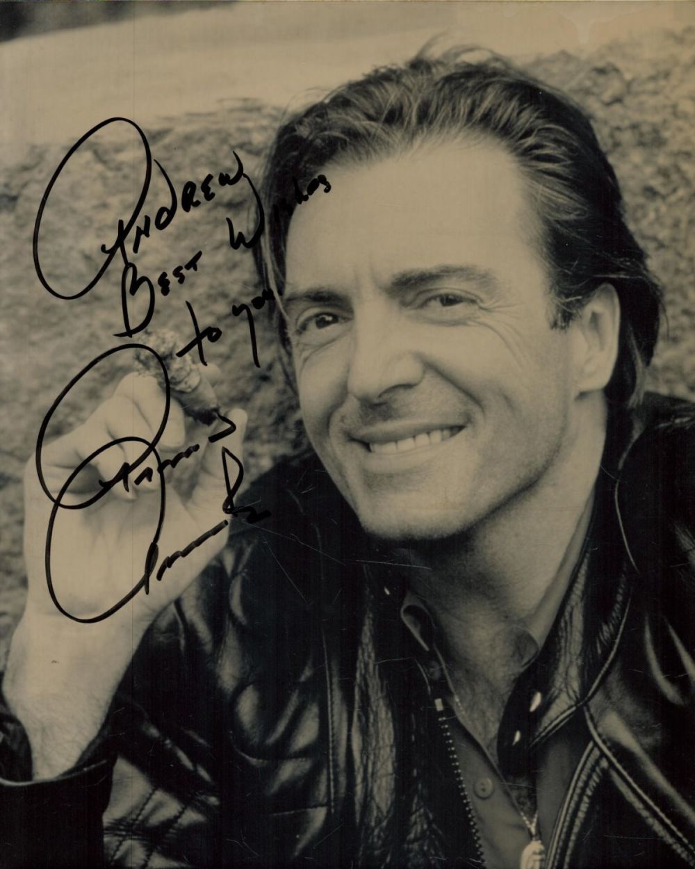 Lot 697: Armand Assante signed 10x8 inch black and white...