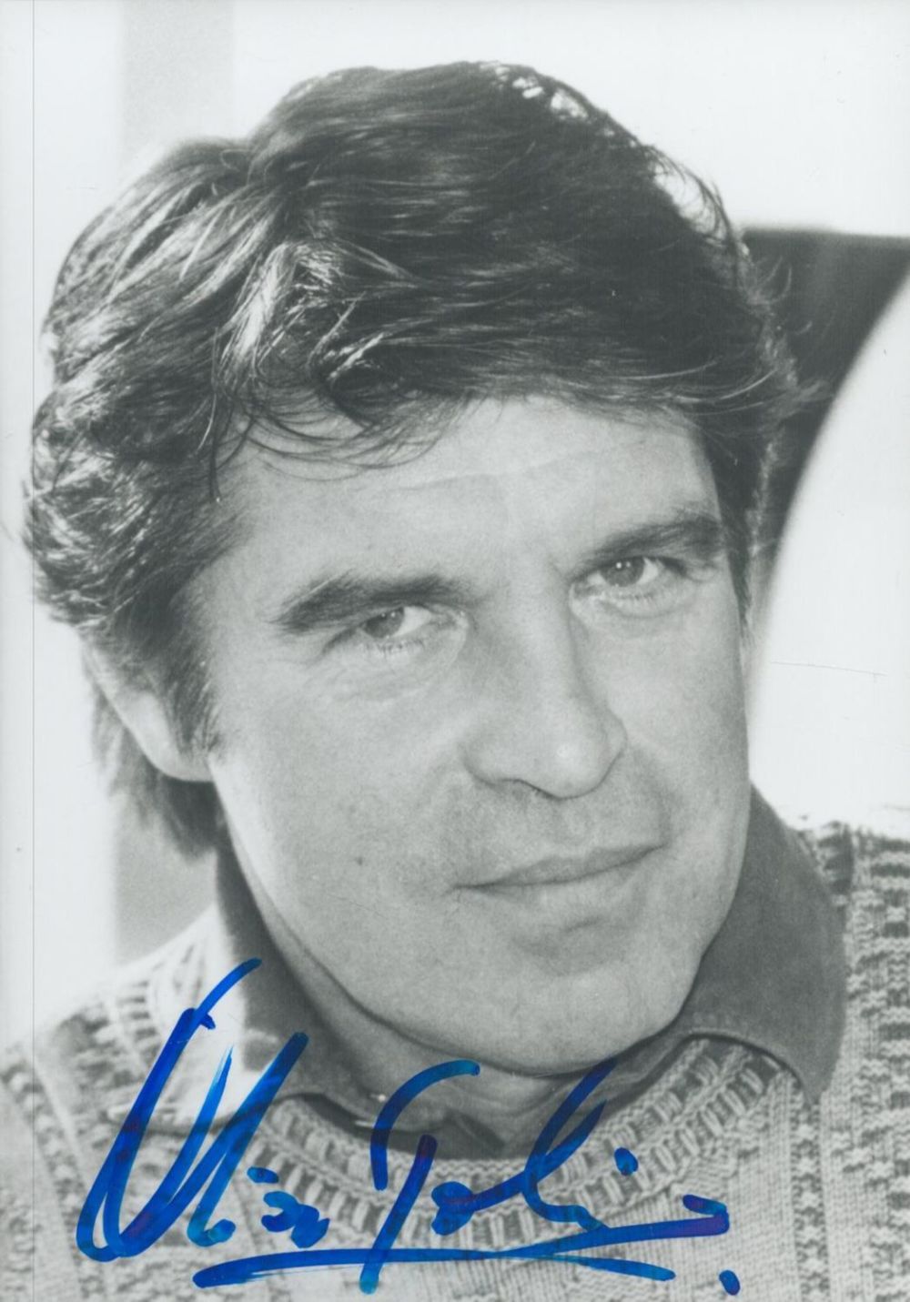 Lot 703: Oliver Tobias signed 5x4 inch black and white...
