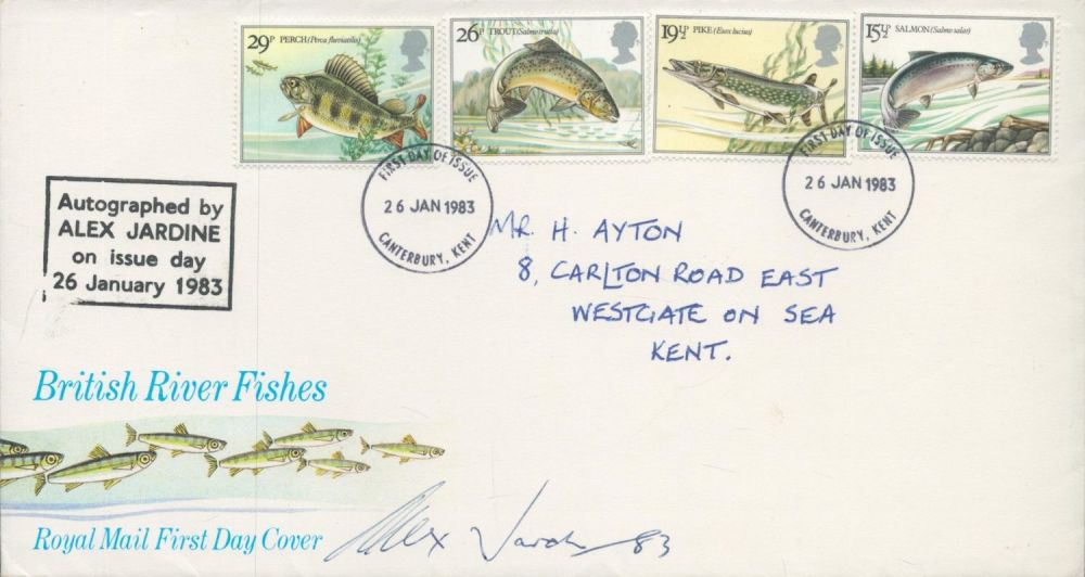 Lot 705: Alex Jardine signed British River Fishes Royal Mail...