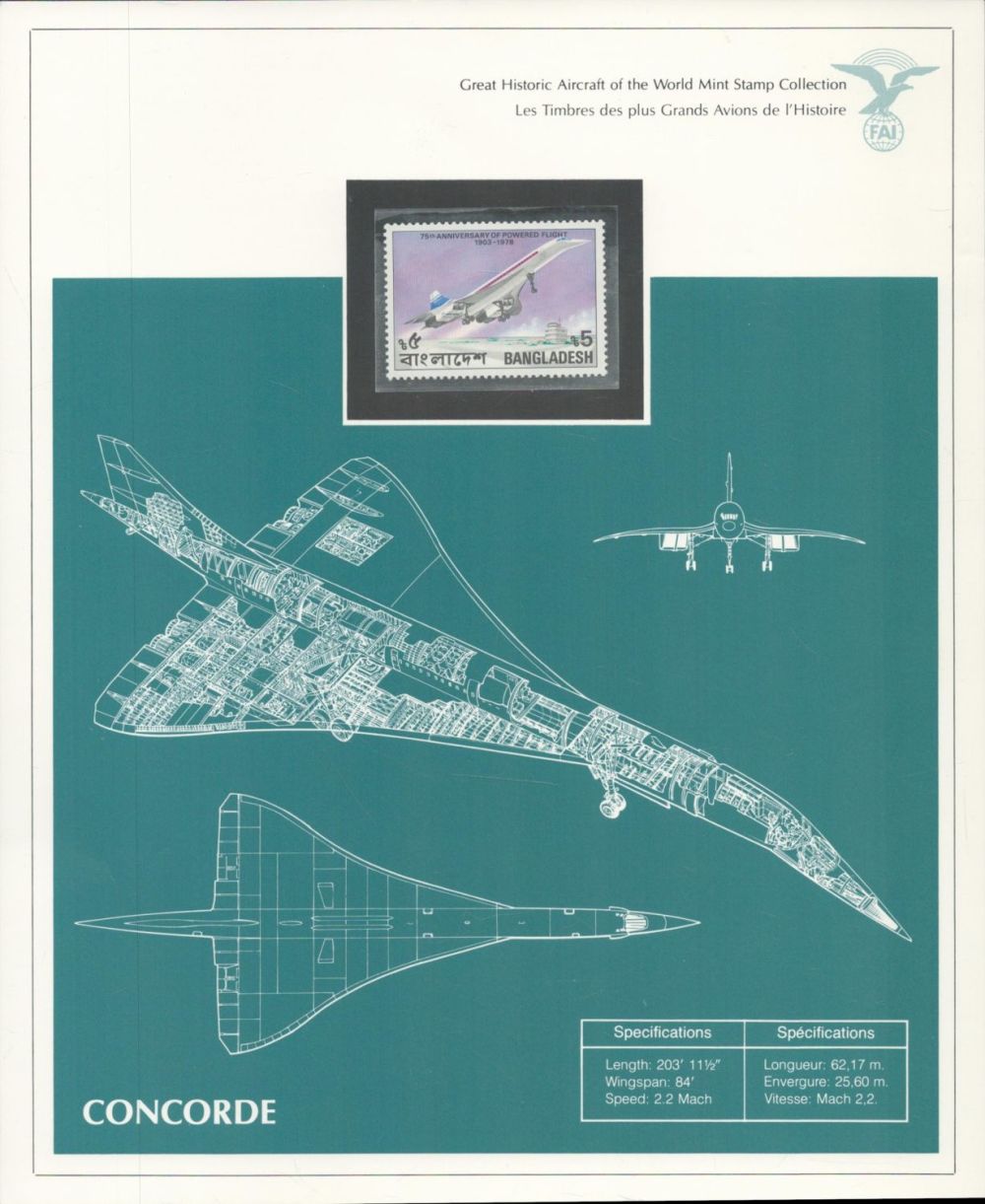 Lot 708: Concorde Great Historic Aircraft of the World mint...
