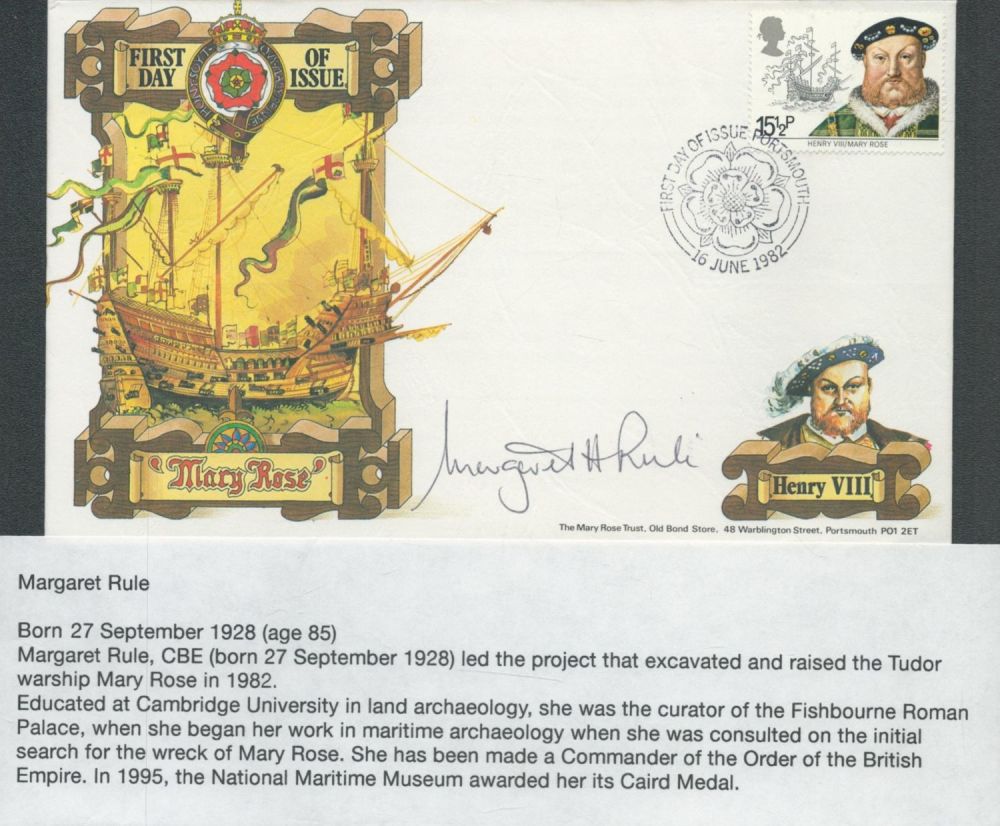 Lot 710: Margaret Rule signed Mary Rose FDI PM First...