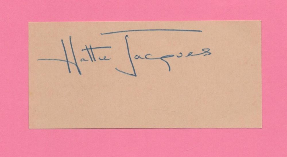 Lot 722: Hattie Jaques signed 4x2 inch approx album page...