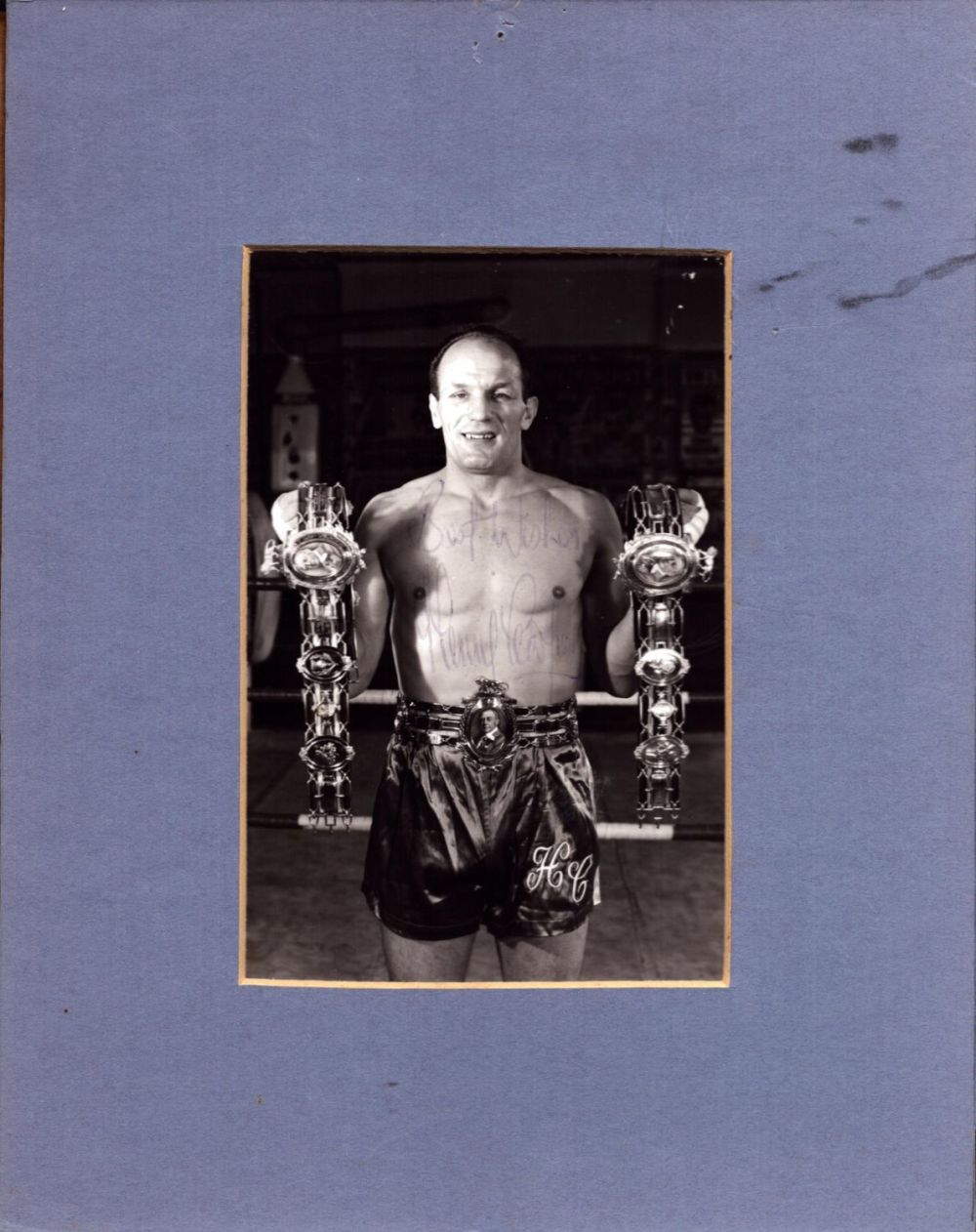 Lot 740: Henry Cooper 10x8 inch overall mounted black and...