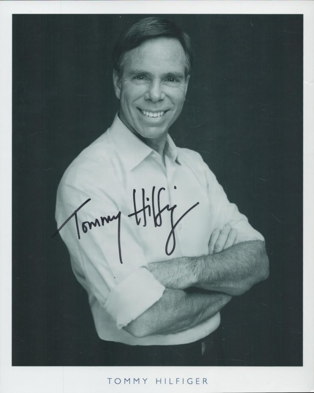 Lot 744: Tommy Hilfiger signed 10x8 black and white photo....