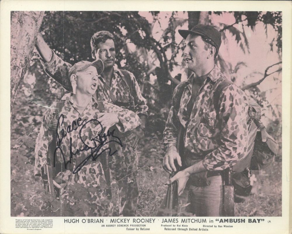 Lot 747: Mickey Rooney signed 10x8 black and white promo...