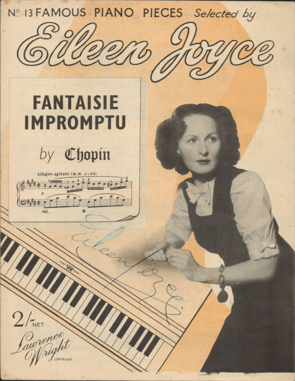 Lot 52: Eileen Joyce, pianist. A signed music sheet for...
