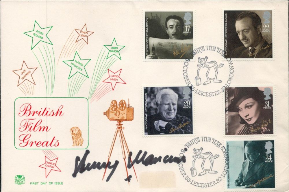 Lot 54: Henry Mancini, a signed 'British Film Greats' FDC....
