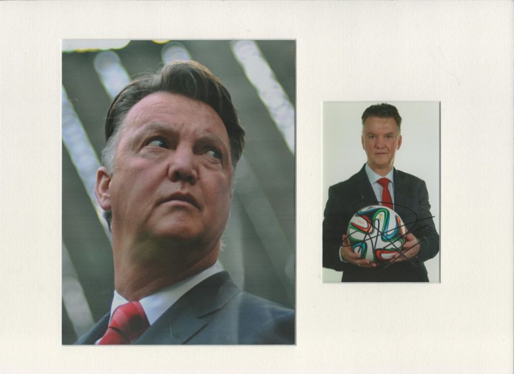 Lot 123: Louis Van Gaal Signed. 2 colour photos. 1...