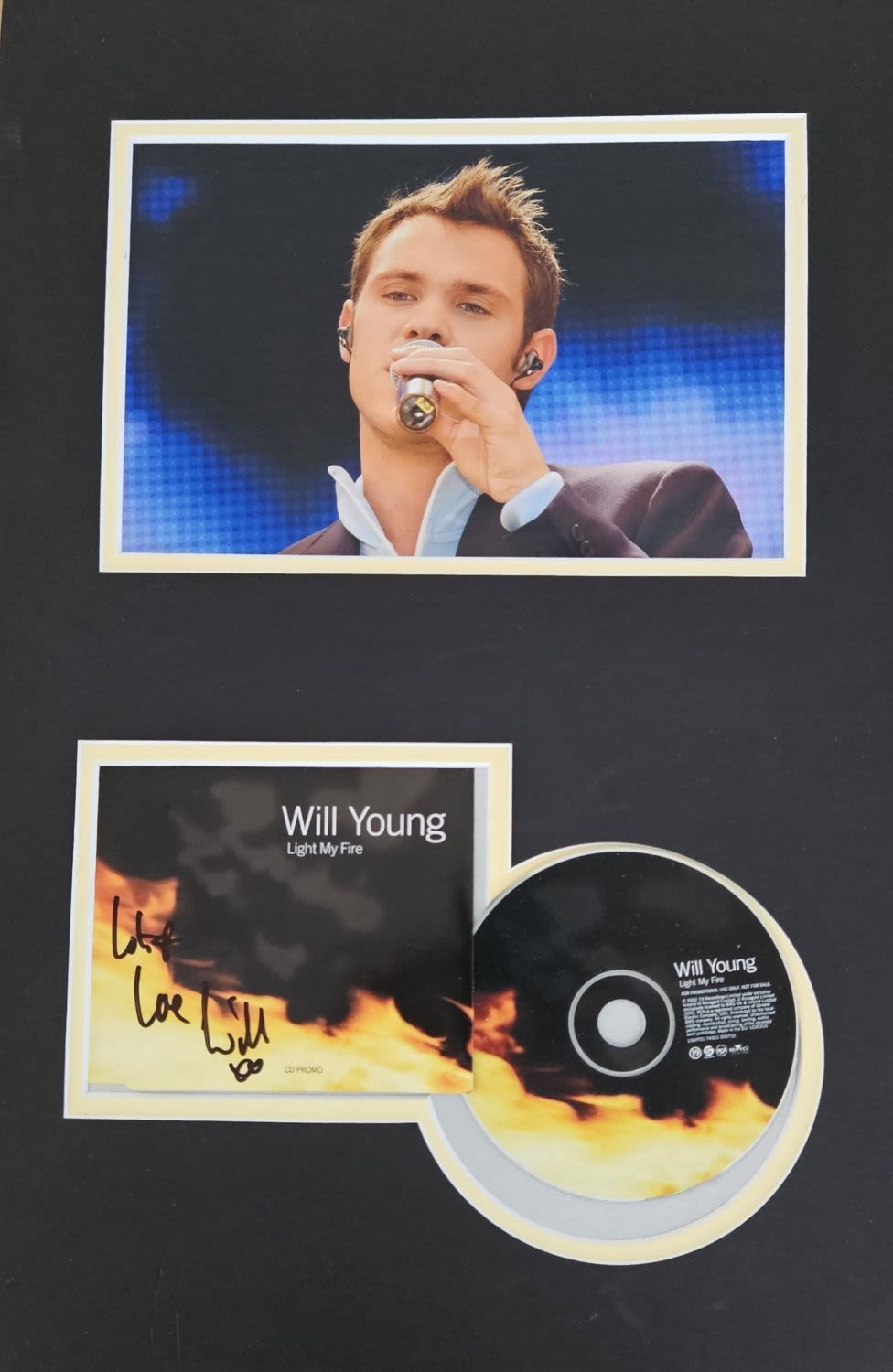 Lot 141: Will Young signed CD sleeve plus colour photo...