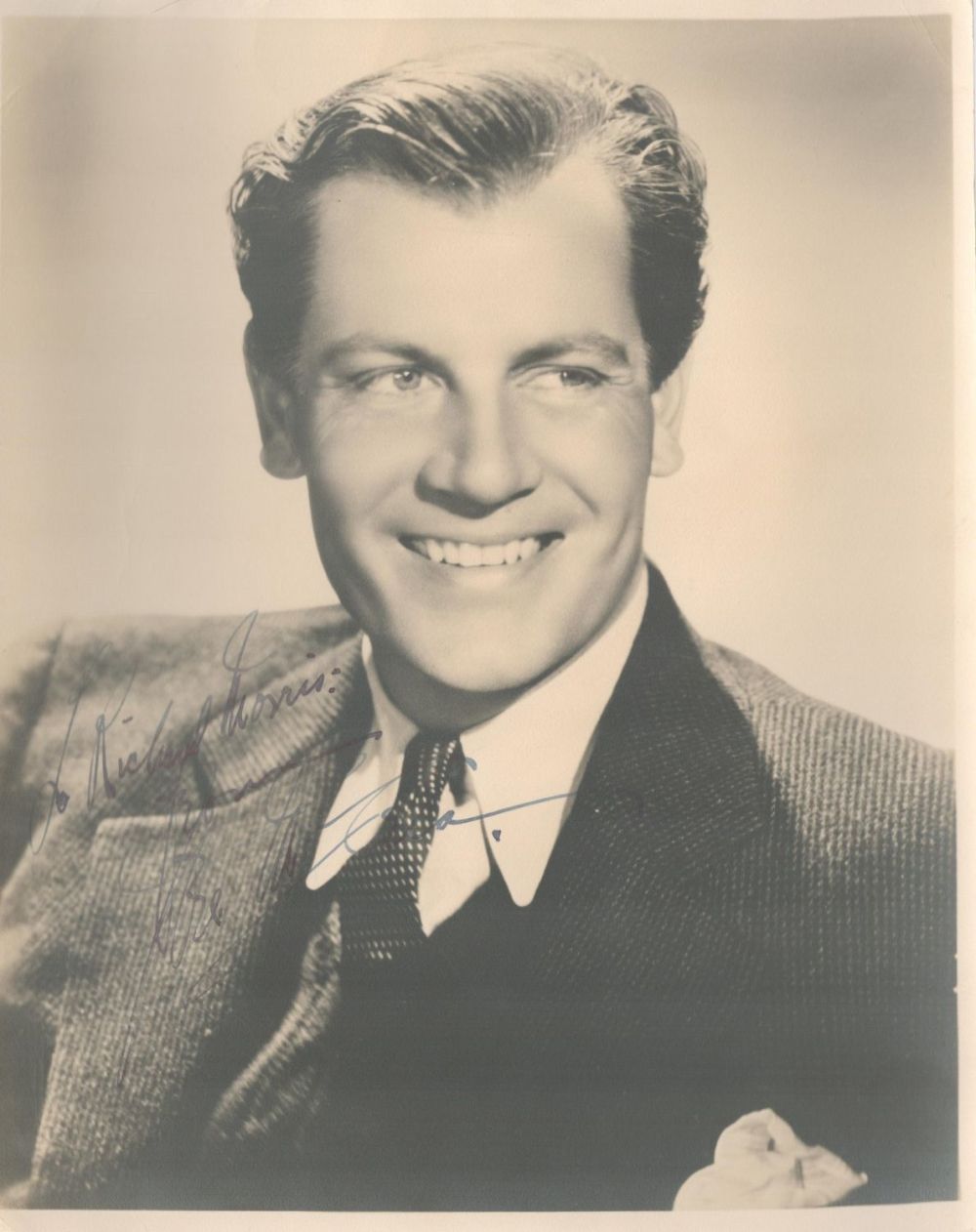 Lot 155: Joel McCrea Signed 10x8 inch Vintage Black and...