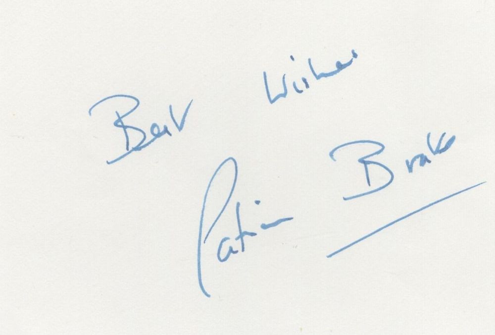 Lot 175: Patricia Brake Signed 4.5 X 3 album page....