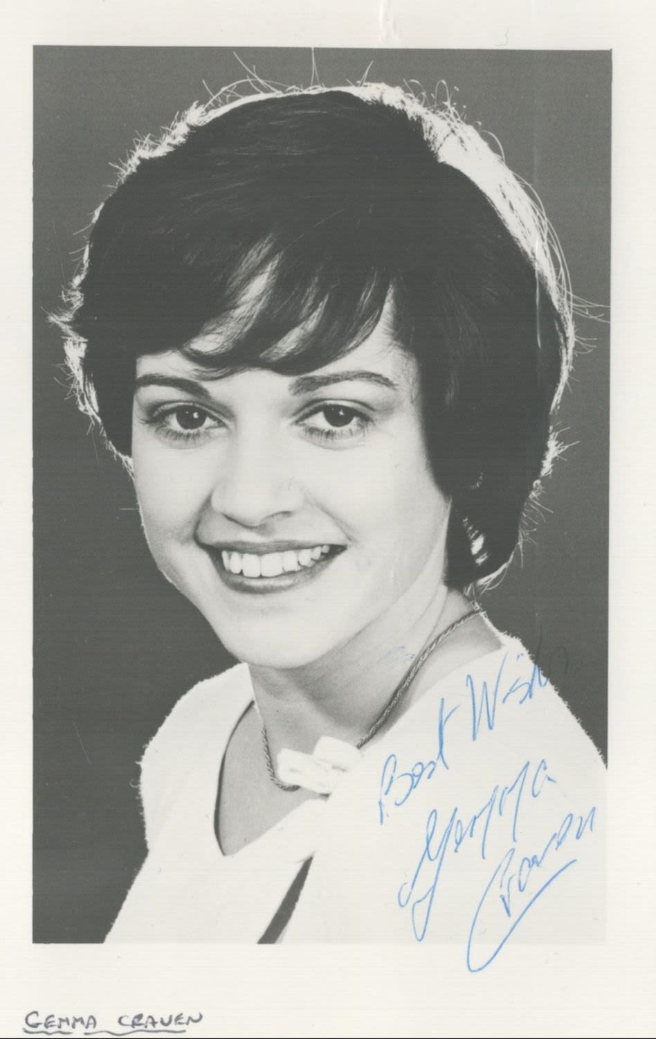 Lot 176: Gemma Craven Signed Black and White Promo Photo,...