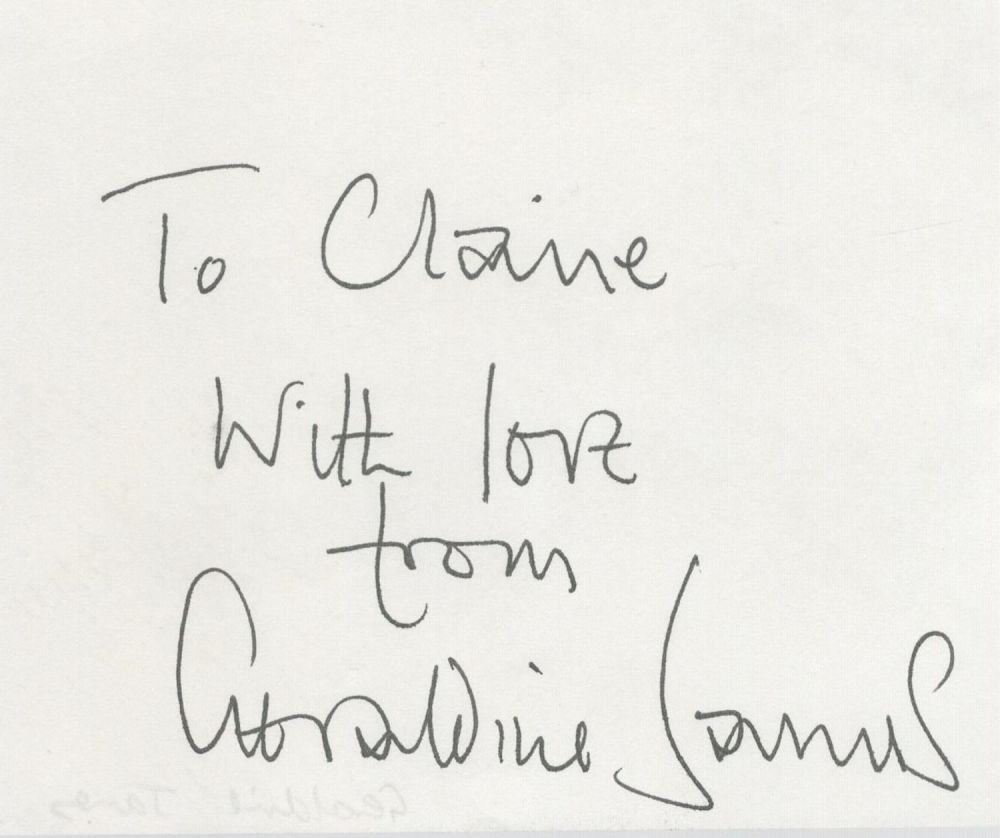 Lot 179: Geraldine James Signed Autograph, Actress, Approx. 4 x...