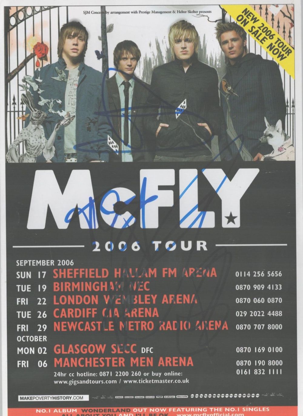 Lot 196: McFly signed tour flyer. Good condition. All autographs...