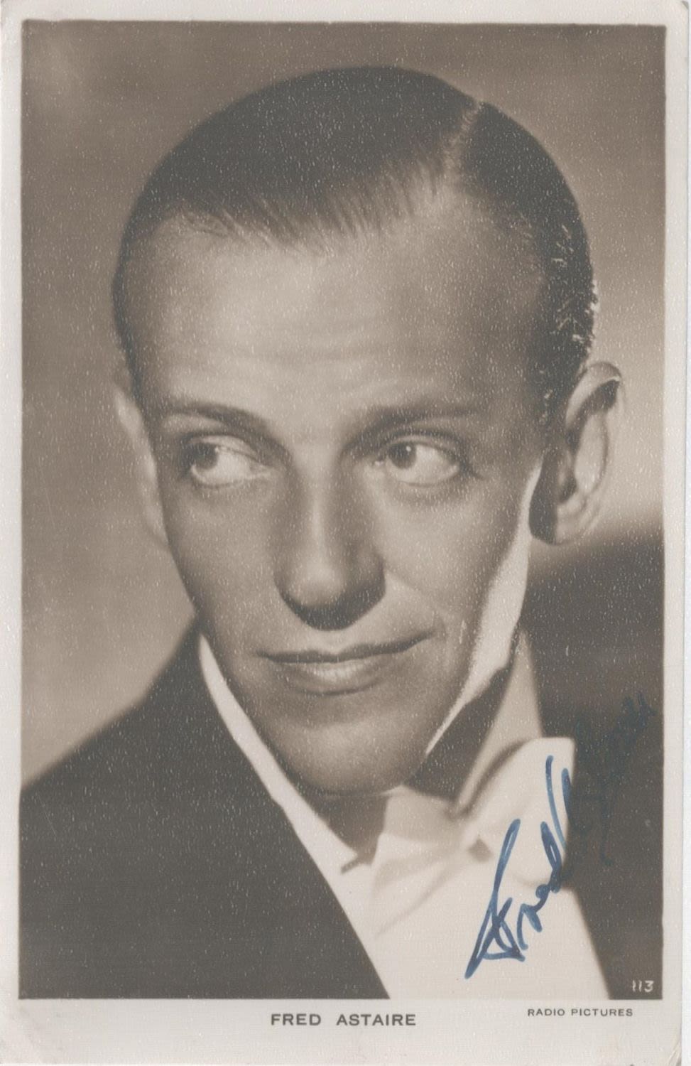 Lot 204: Fred Astaire Signed 5x3 inch approx Black and...