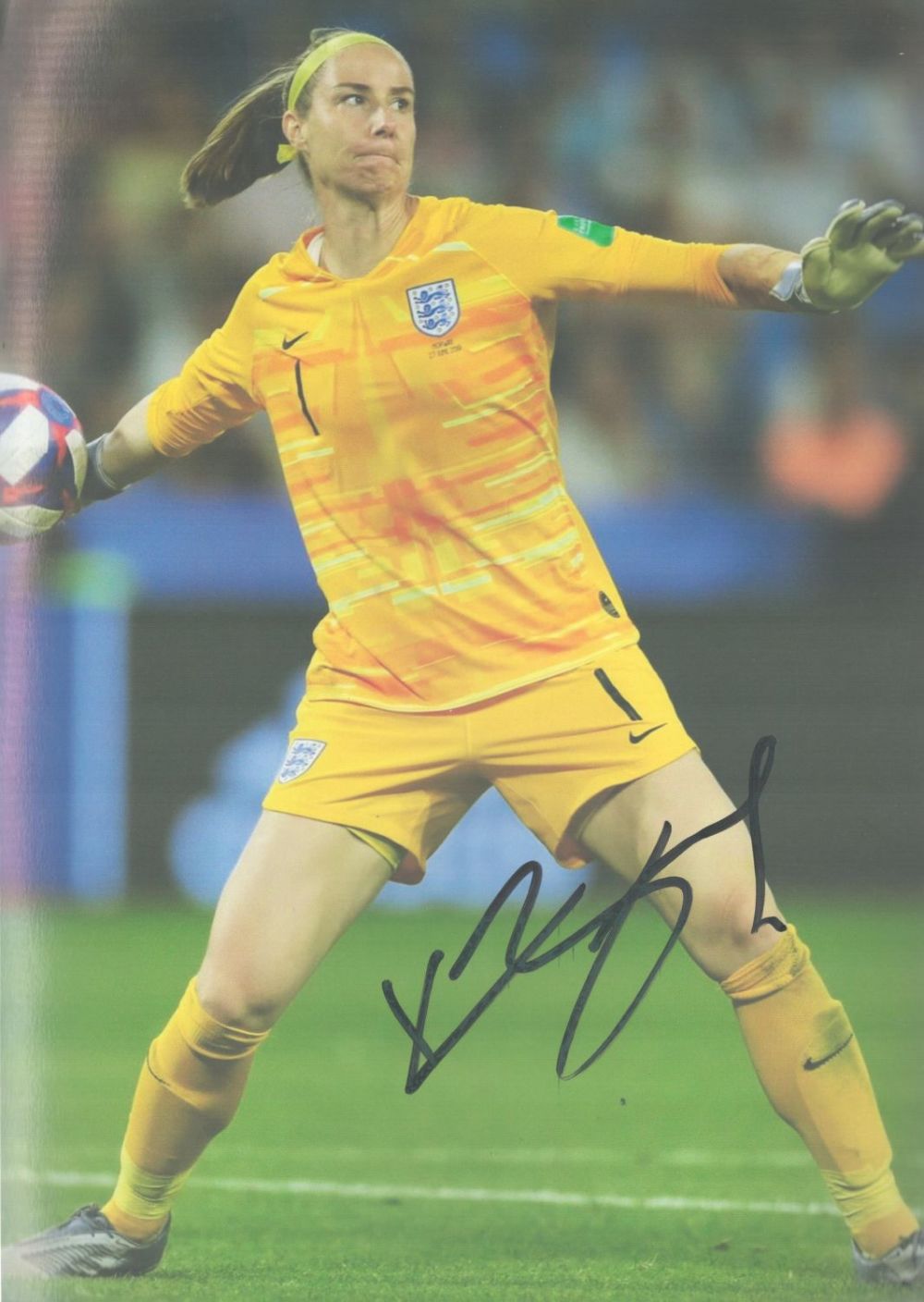 Lot 258: Karen Bardsley signed England 12x8 colour photo. Karen...