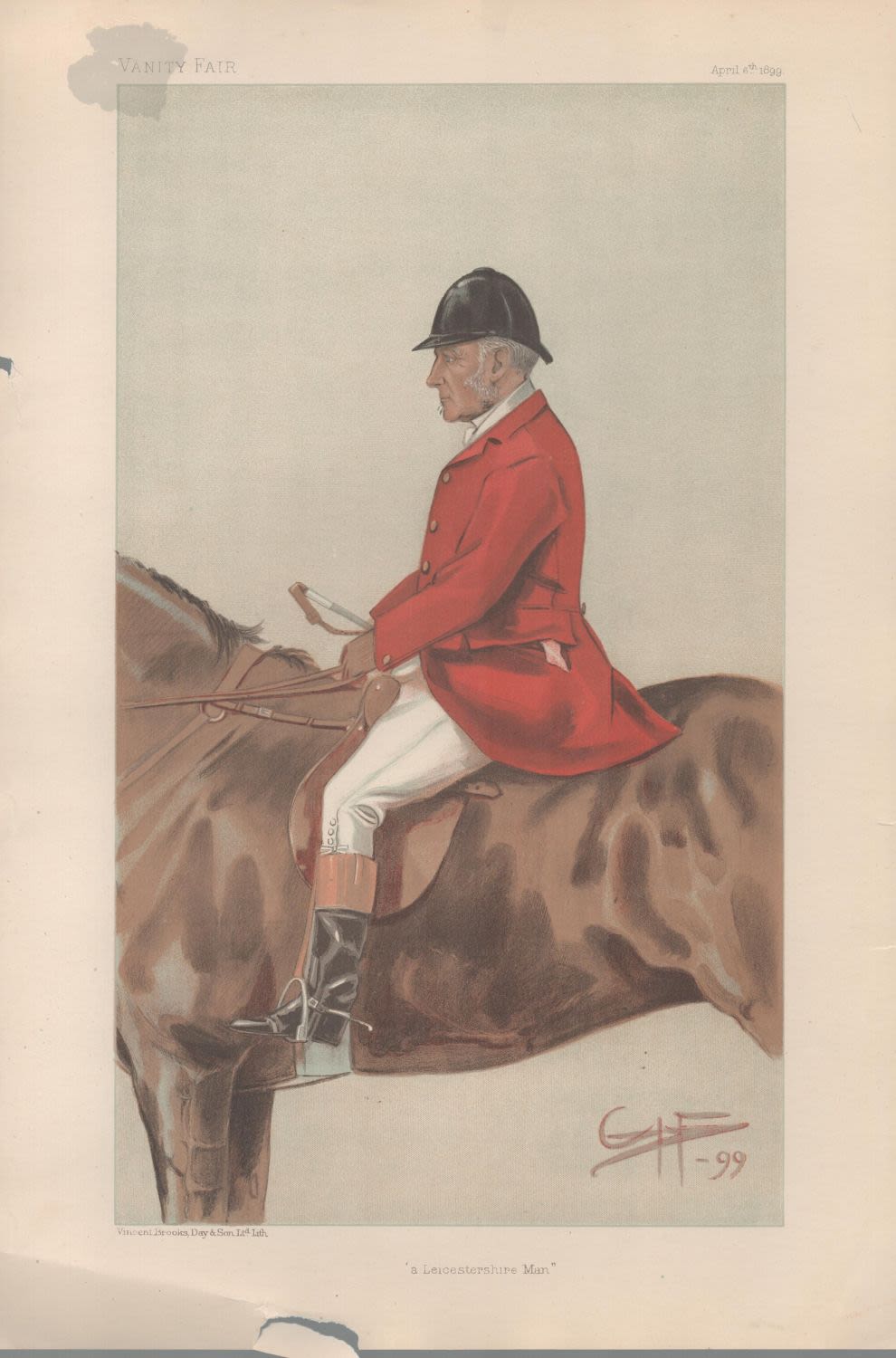 Lot 275: Vanity Fair Print. Titled A Leicestershire Man. Subject...