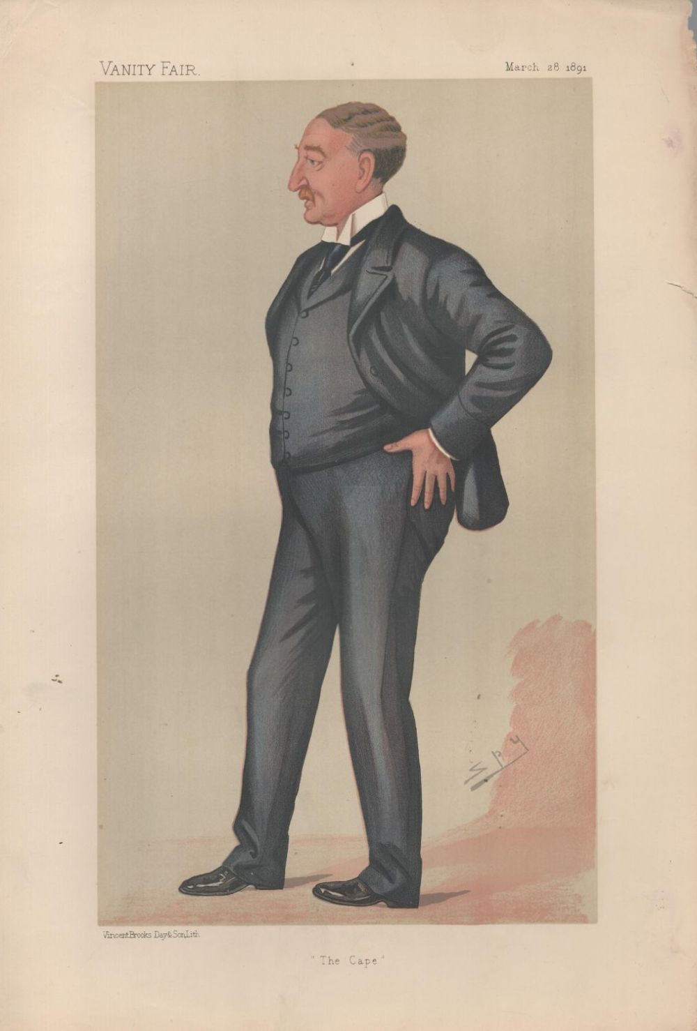 Lot 281: Vanity Fair Print. Titled The Cape. Subject C...