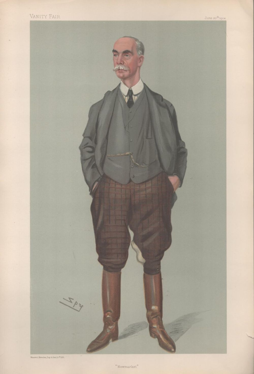 Lot 287: Vanity Fair Print. Titled Newmarket. Subject Charles Day...
