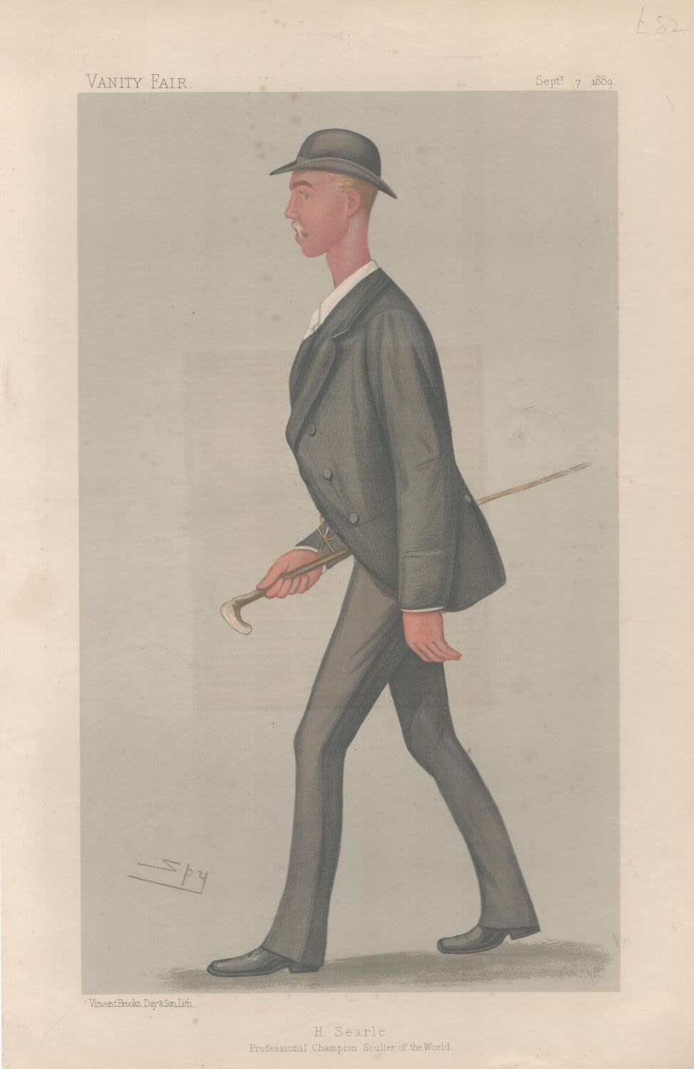 Lot 297: Vanity Fair Print. Subject H Searle. Dated 7/9/1889....