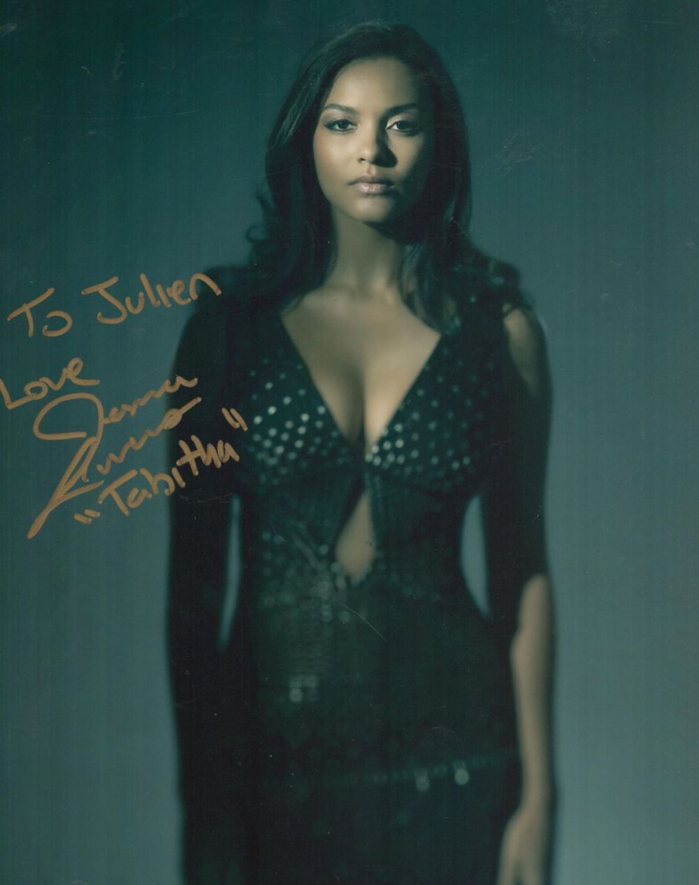 Lot 323: Jessica Lucas signed colour photo 10x8 Inch. Dedicated....