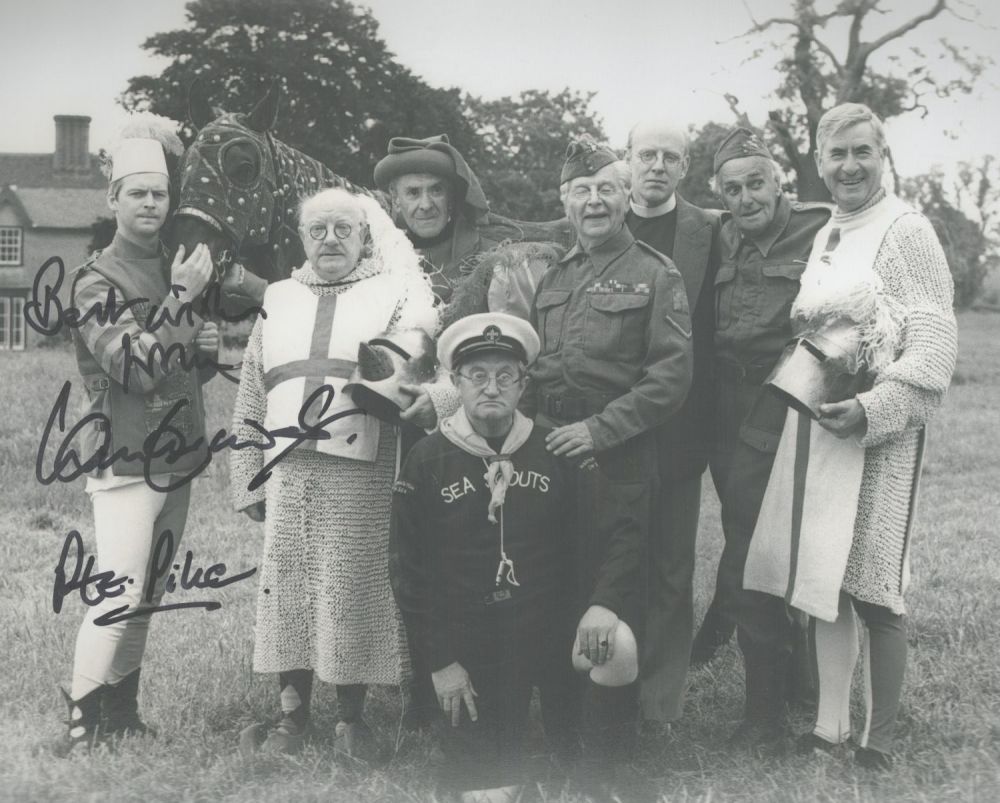 Lot 379: Ian Lavender signed Dads Army 10x8 inch black...