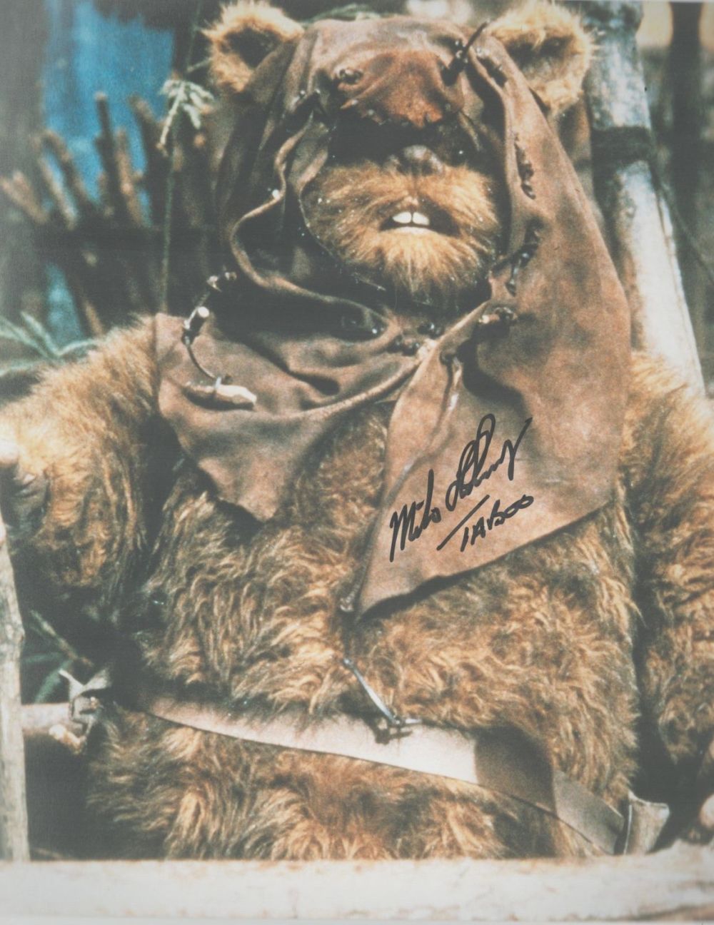 Lot 386: Michael Henbury signed Star wars Ewok 10x8 inch...
