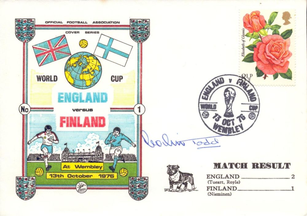 Lot 442: Colin Todd signed England Vs Finland 13th October...
