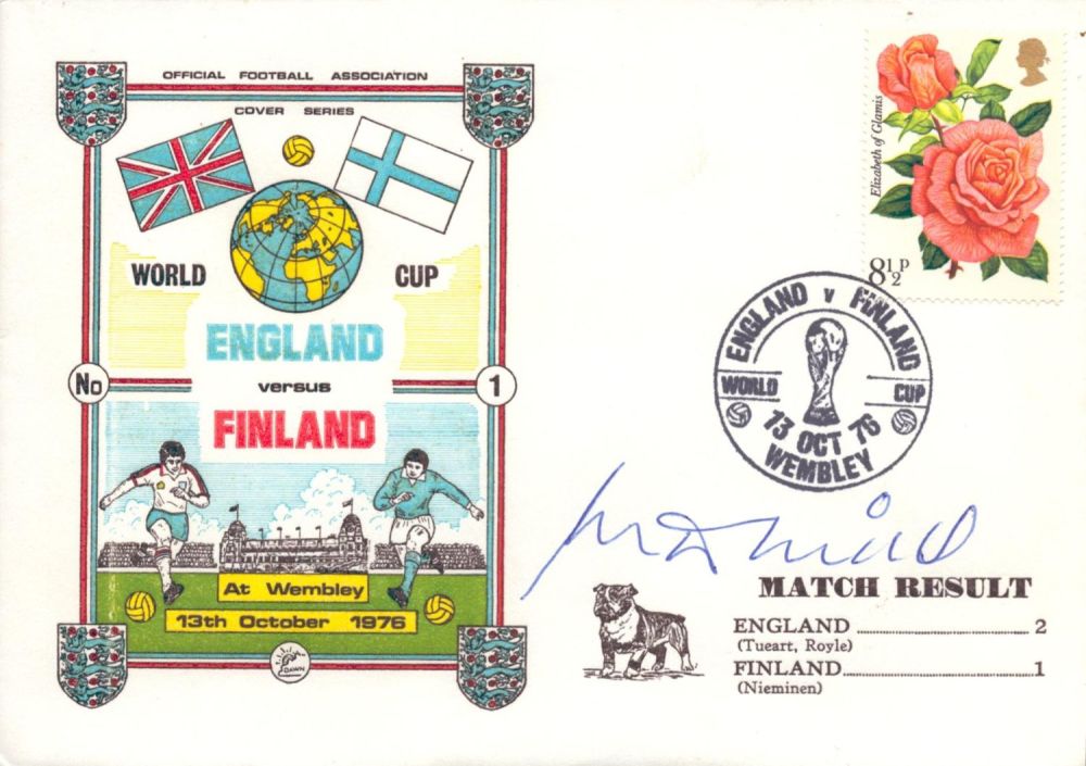 Lot 448: Mick Mills signed England Vs Finland 13th October...