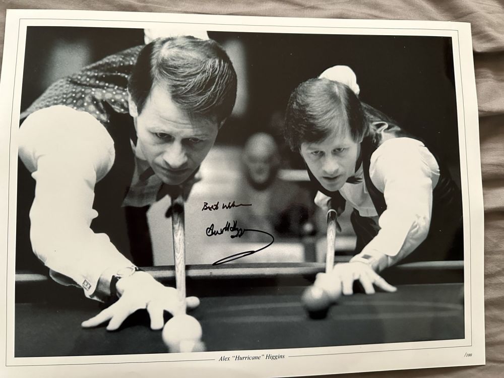Lot 533: Alex Hurricane Higgins the late snooker legend signed...