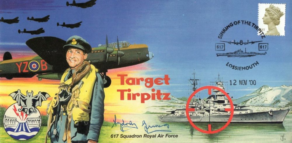 Lot 580: WW2 attack on the Tirpitz cover signed by...