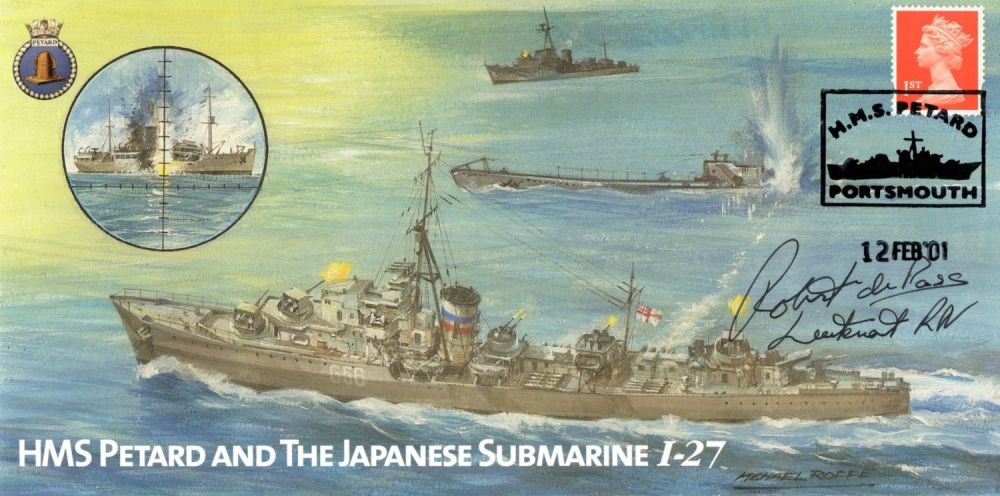 Lot 584: WW2 HMS Petard attack on Japanese submarine I-27...