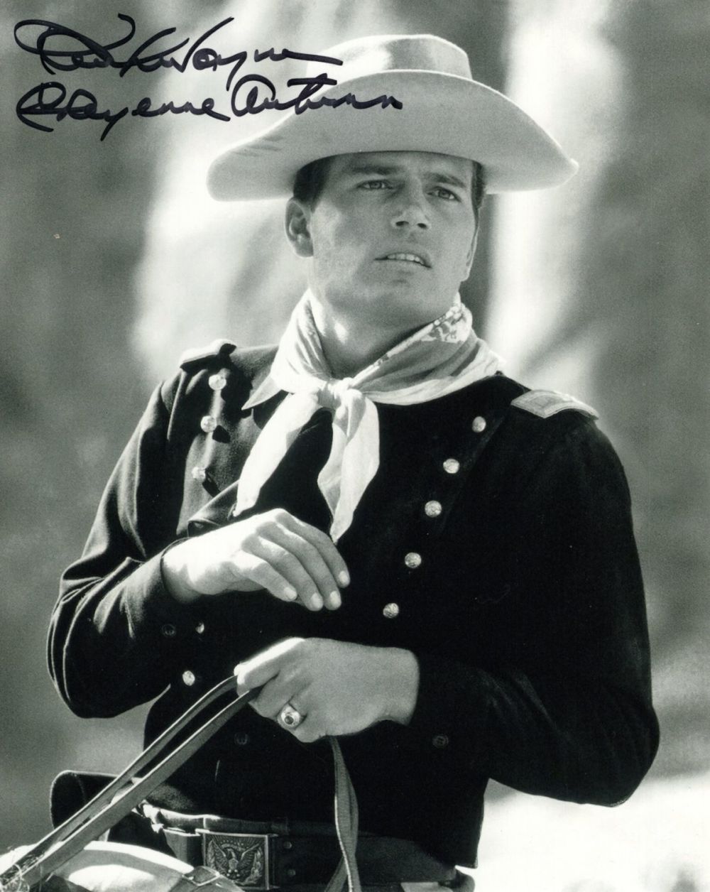 Lot 604: Cheyenne Autumn, classic western movie photo signed by...