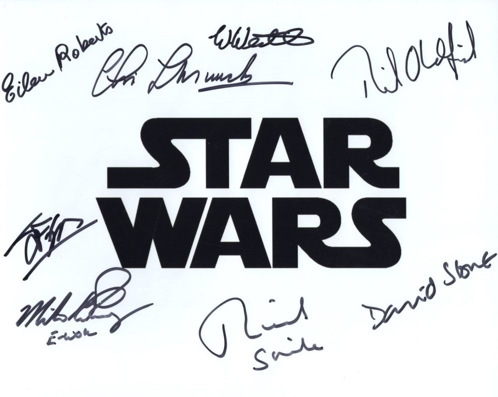 Lot 682: Star Wars 8x10 photo signed by EIGHT actors...