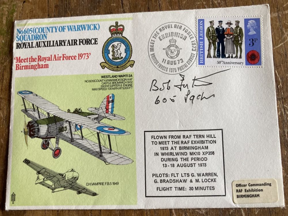 Lot 58: Bob Foster 605 Sqn signed 605 Sqn County...