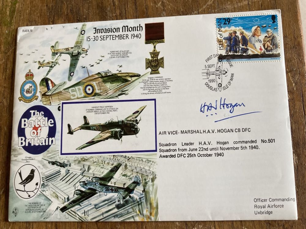 Lot 80: AVM Henry Hogan DFC 501 sqn signed 50th...