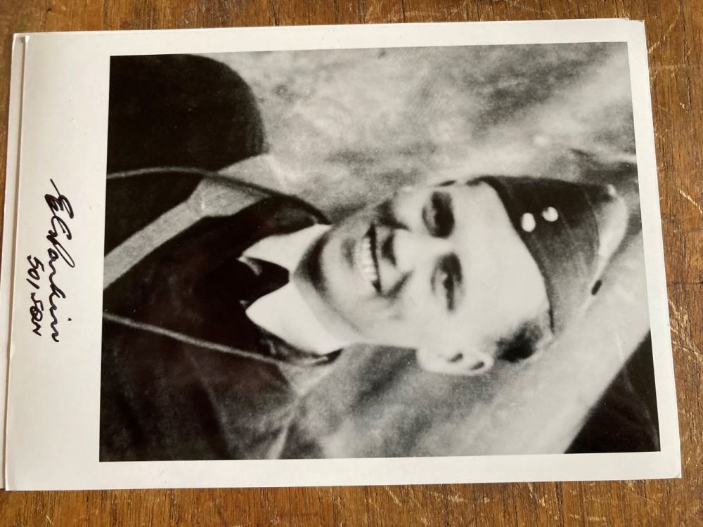 Lot 113: Eric Parkin 501 Sqn signed 6 x 4...