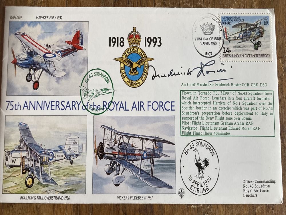 Lot 120: ACM Sir Frederick Rosier DSO 229 Sqn signed...
