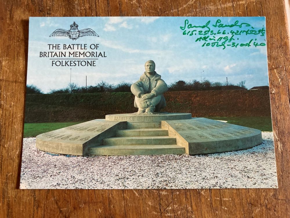 Lot 122: Sandy Sanders 615 Sqn signed 6 x 4...