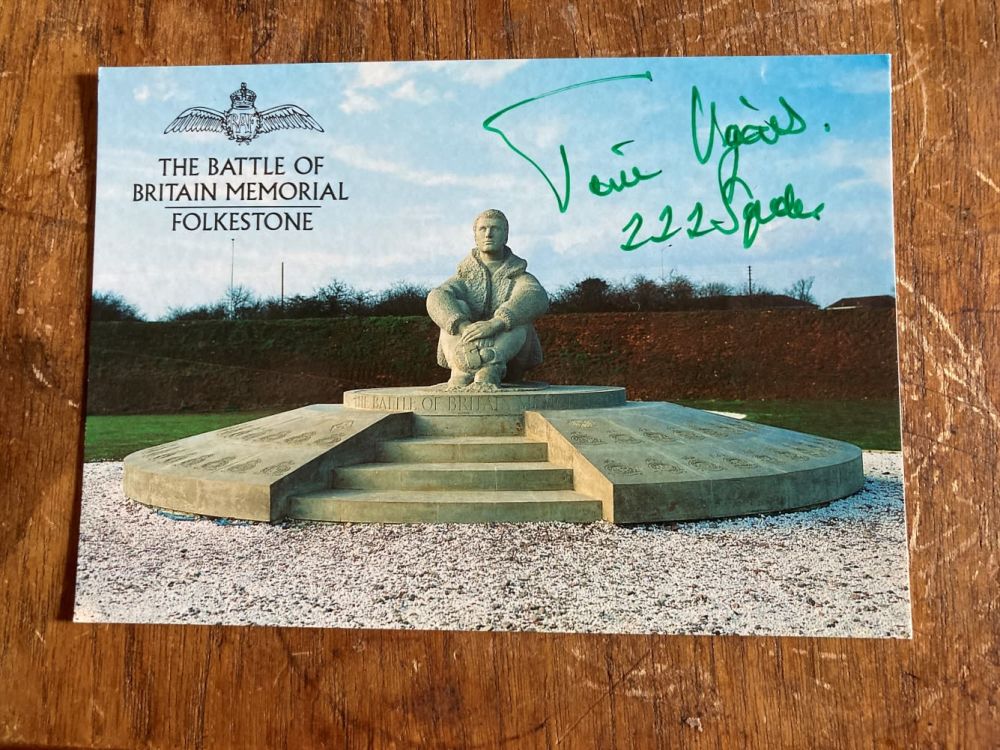 Lot 144: Timothy Vigors 222 Sqn signed 6 x 4...
