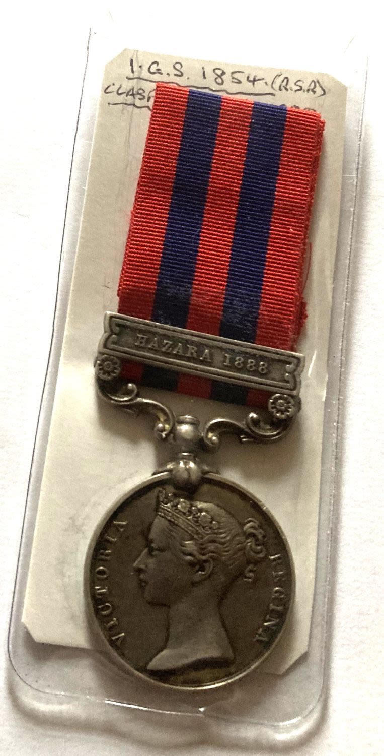 Lot 228: Indian General Service named medal 1854 with Hazara...