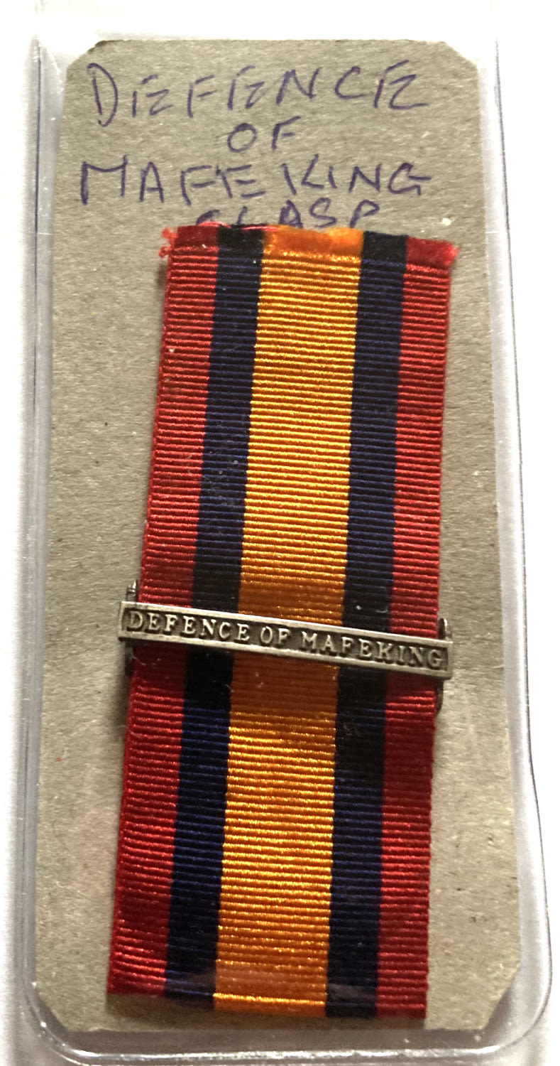 Lot 240: Clasp for defence of Mafeking. Good to fine...